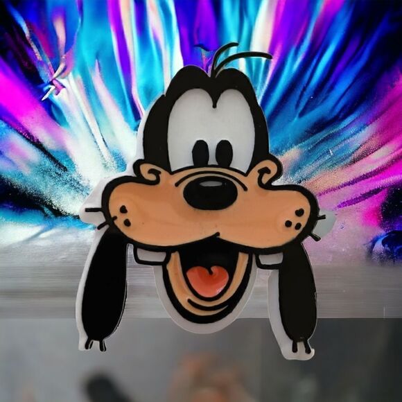 Vintage Goofy Dog Pin Plastic 70s To 80s Retro Walt Disney Whimsical Pop Art - Picture 1 of 14